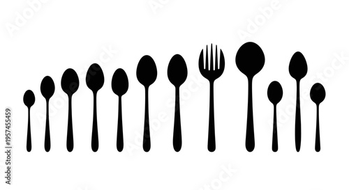 black cutlery silhouettes set simple