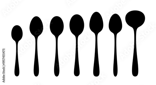 black cutlery silhouettes set simple