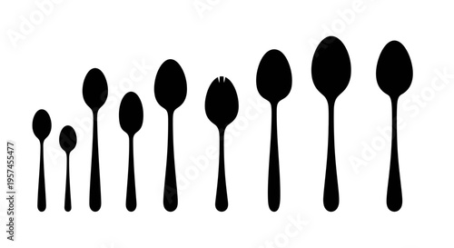 black cutlery silhouettes set simple