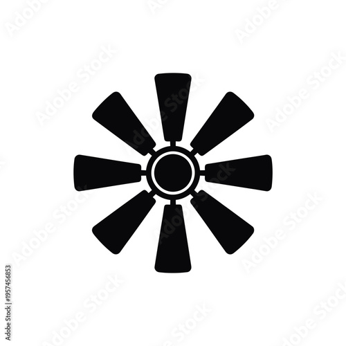 Black and white illustration of a radial fan or air vent design