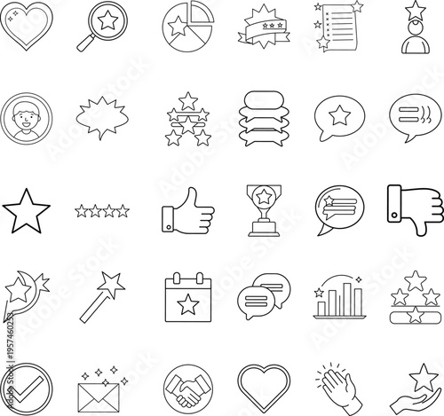 Reviews, Ratings & Appreciation Icon Set
