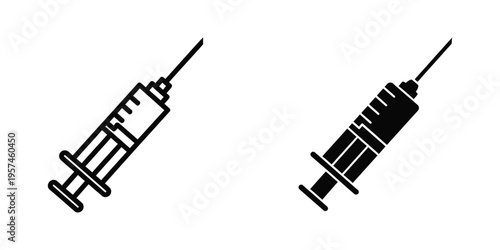 syringe and vial medical injection healthcare vaccine flat design vector illustration