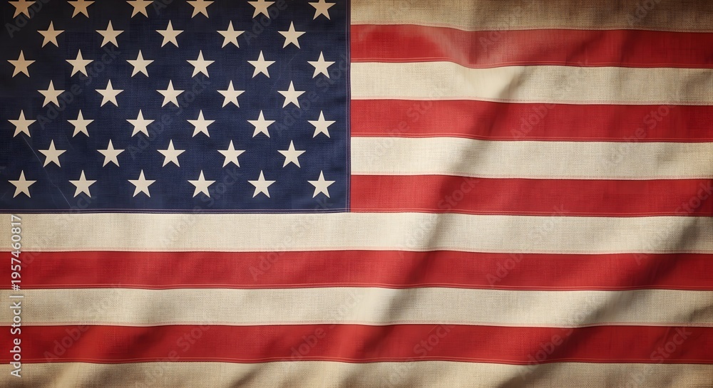 Obraz premium American flag close up with red white and blue colors