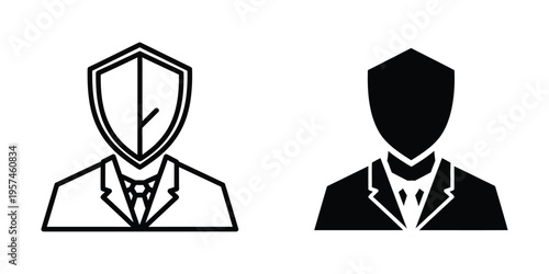 shield emblem and detective badge flat design vector illustration