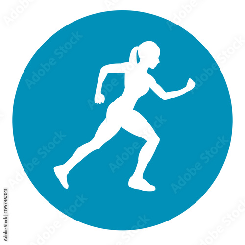 Female athlete circle icon
