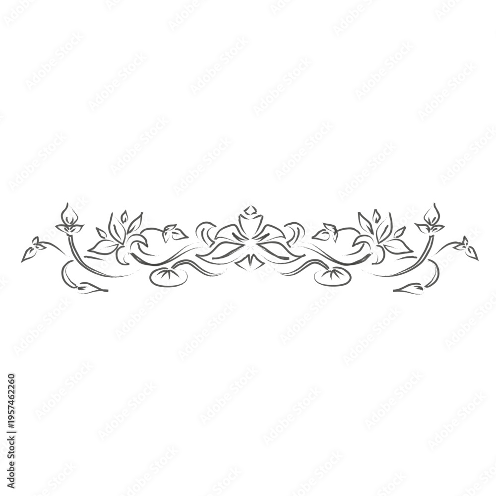 Fototapeta premium Flouring hand drawn divider