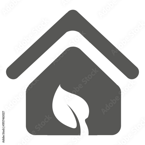House with eco leaf icon