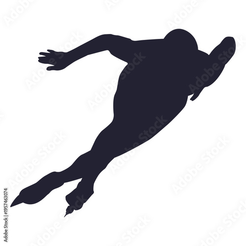 Ice skating player silhouette skating