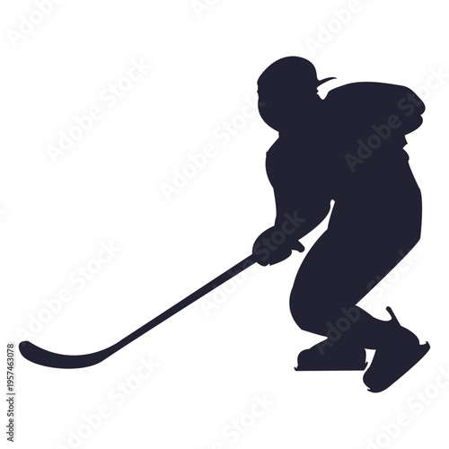 Ice Hokey Player Silhouette with Helmet
