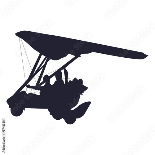 Motorized paragliding silhouette