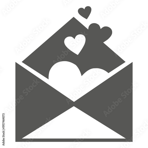Opened envelop hearts icon