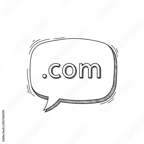 A speech bubble with a com domain Vector, illustration
