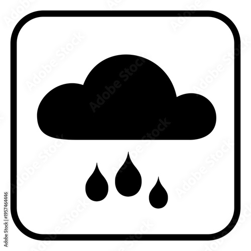 Rain cloud square icon