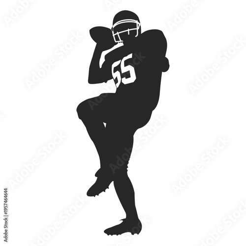 Rugby ball throwing silhouette