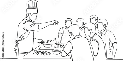 chef teaching cooking class