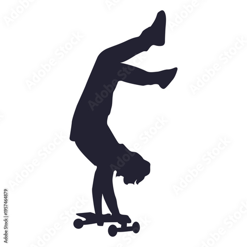 Man skateboard backflip silhouette