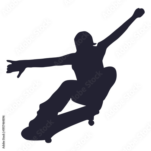 Skateboard player silhouette