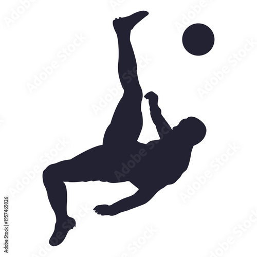 Soccer player kicking silhouette 3