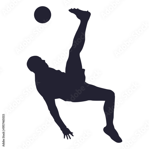 Soccer player kicking silhouette 2