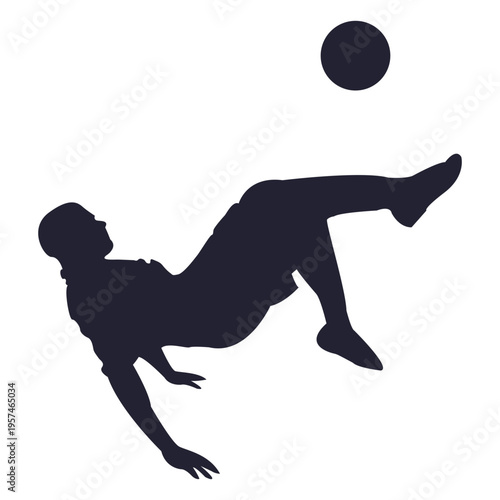 Soccer player kicking silhouette