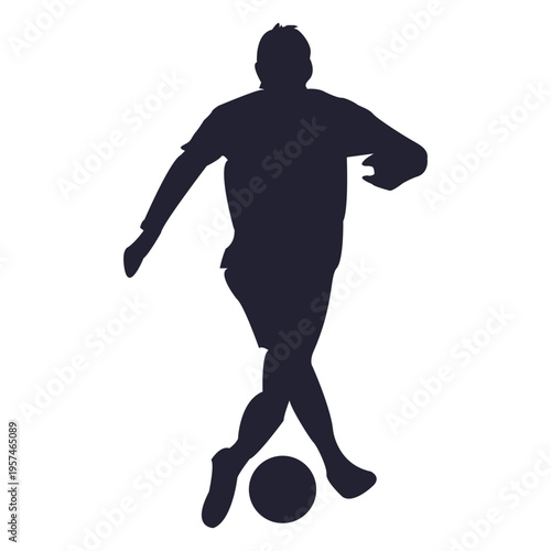 Soccer player tackling silhouette