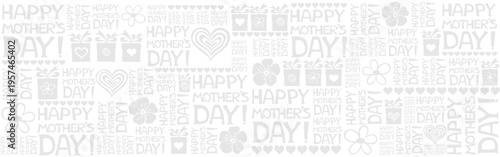 Happy Mother's Day!  I love you Mom. Best Mom ever. Lettering design. Seamless pattern for greetings card, invitation, poster, banner, calendar. holidays background. Good for textile fabric design.