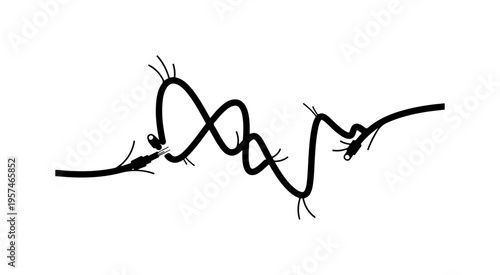Silhouette of a stylized worm or insect like creature