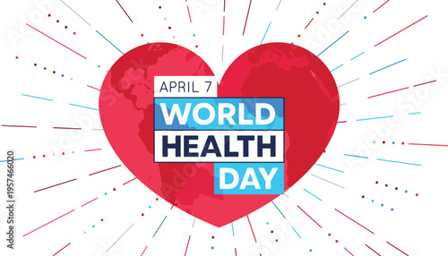 A vibrant graphic illustration for World Health Day on April 7th