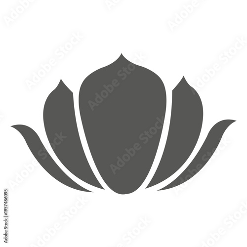 Traditional chinese flower silhouette