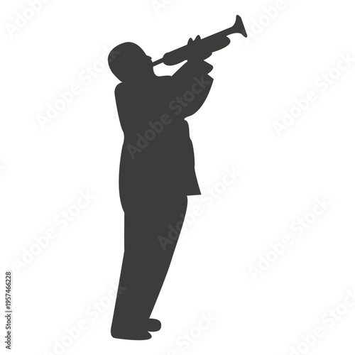 Trumpet player silhouette