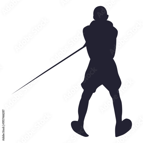 Water skiing boy silhouette