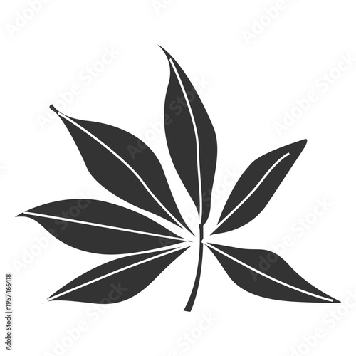 Willow leaf line silhouette