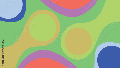 Vibrant abstract art with colorful circles and shapes