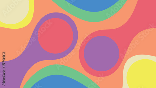 Vibrant abstract background with colorful rounded shapes