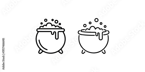 Witch cauldron bubbling potion magic elixir brewing symbol halloween mystical concoction for witch doctor celebration fantasy science