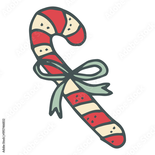 Candycane hand drawn cartoon icon 10