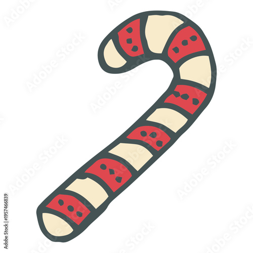 Candycane hand drawn cartoon icon 13