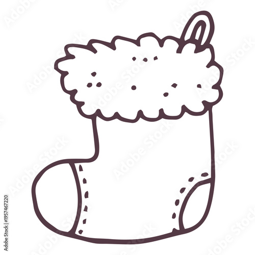 Christmas stocking hand drawn icon 10