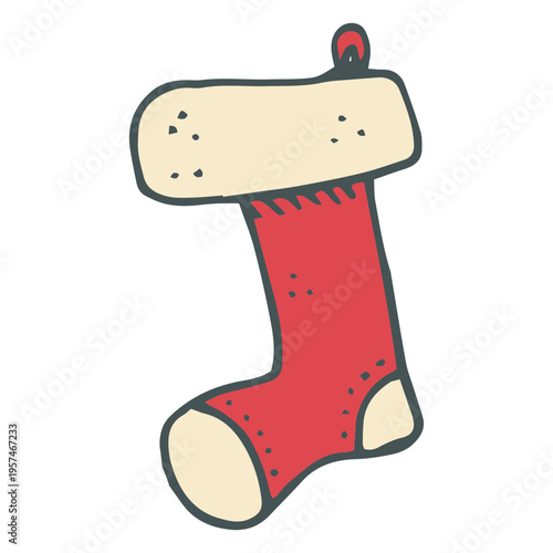 Christmas stocking hand drawn cartoon icon 31