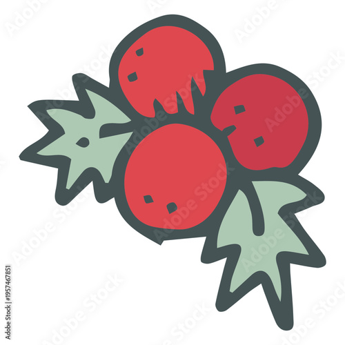 Mistletoe hand drawn cartoon icon 3