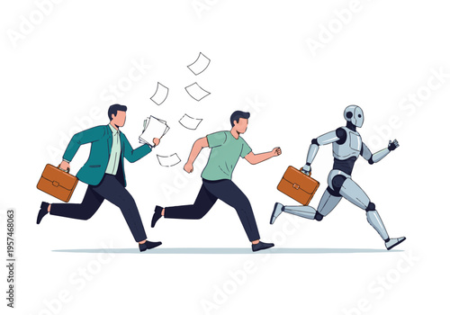 Business competition: Human workers race with robot in evolving workplace