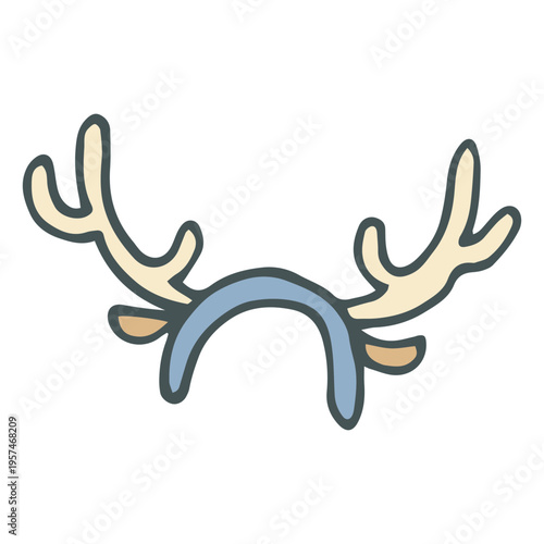 Reindeer antler headband hand drawn cartoon icon 41