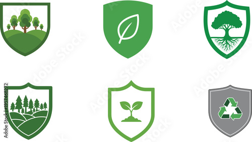 Earth day logos and icons for environmental conservation and sustainability