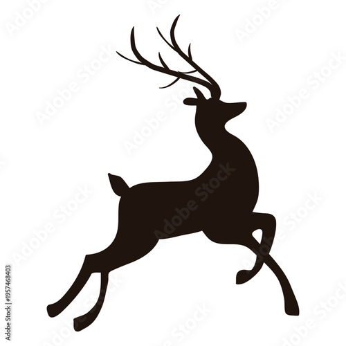Reindeer jumping silhouette 12