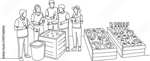 Farmers packing fresh produce