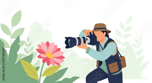 Photographer Captures Delicate Pink Flower in Lush Green Nature Setting