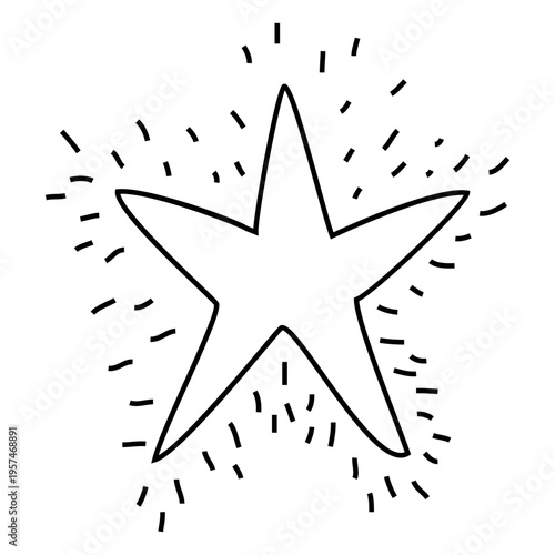 Star hand drawn stroke icon 02
