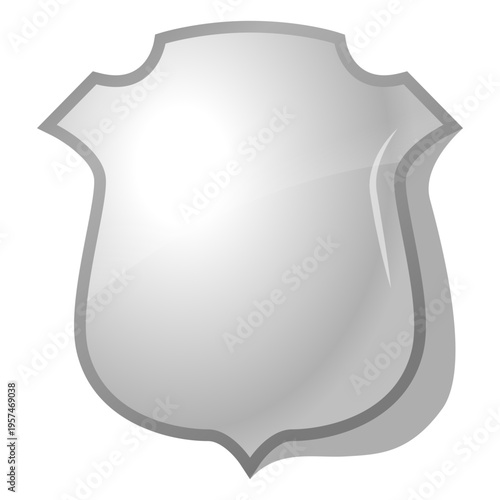 3d polished shield emblem