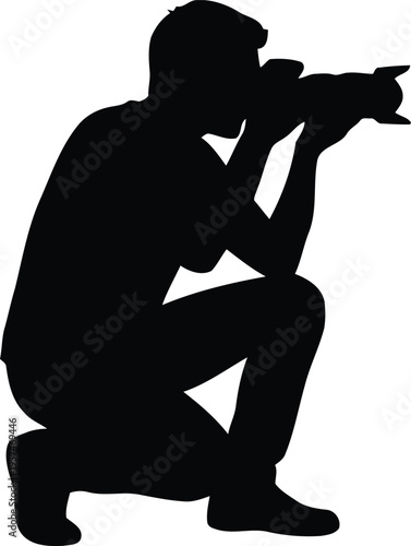 Photographer Silhouette Person with DSLR Camera