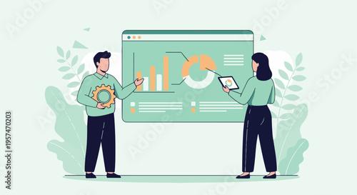 Business people analyzing data, working on project management and strategy